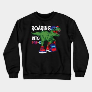 Roaring into Pre K Funny T-rex Backpack graphic boys girls back to school gift Crewneck Sweatshirt